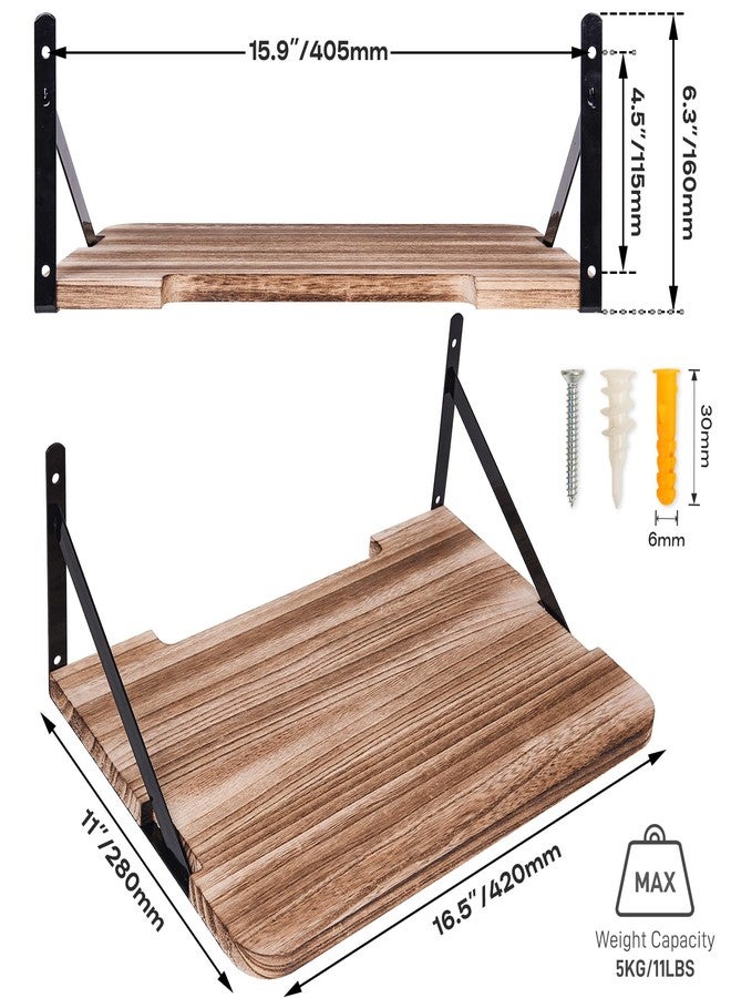 BEARUT Projector Shelf,16.2" x 11"(L*W),Router Wall Mount Floating Shelf,Projector Mount Rack Holder,Modem Cable Box for Xbox Series PS5 PS4 Wood SS1 - Image 2