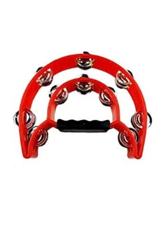 Generic Half Moon Double Bell Tambourine - Red 