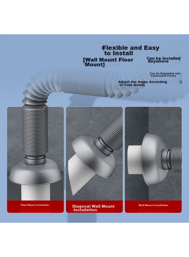 LARSD Laiersidan Basin Drain Pipe, Washbasin Odor-proof Drain, Wall-mounted Extendable Drainage Pipe, Extended Drainage Flexible Hose, Ld336 - Image 5