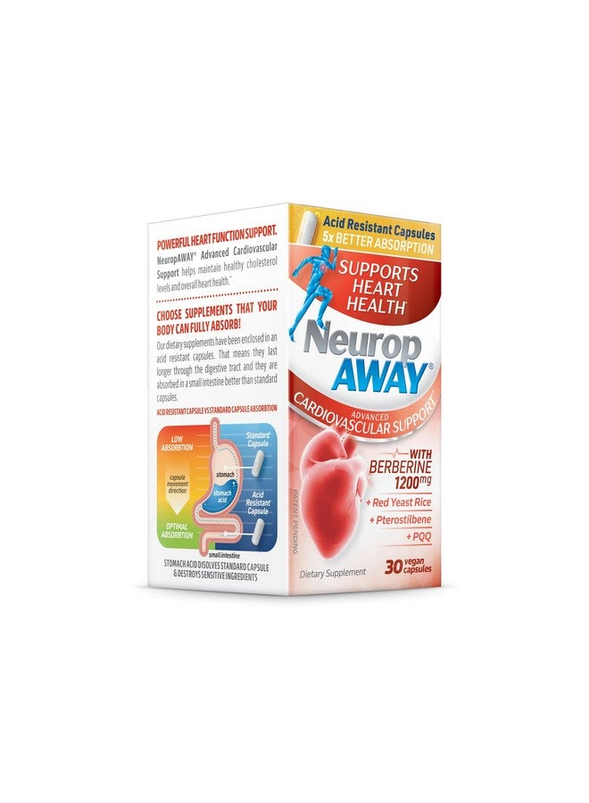 NeuropAWAY Cardiovascular Support 30ct 1200mg Berberine PQQ Red Yeast Rice Pterostilbene - Image 2