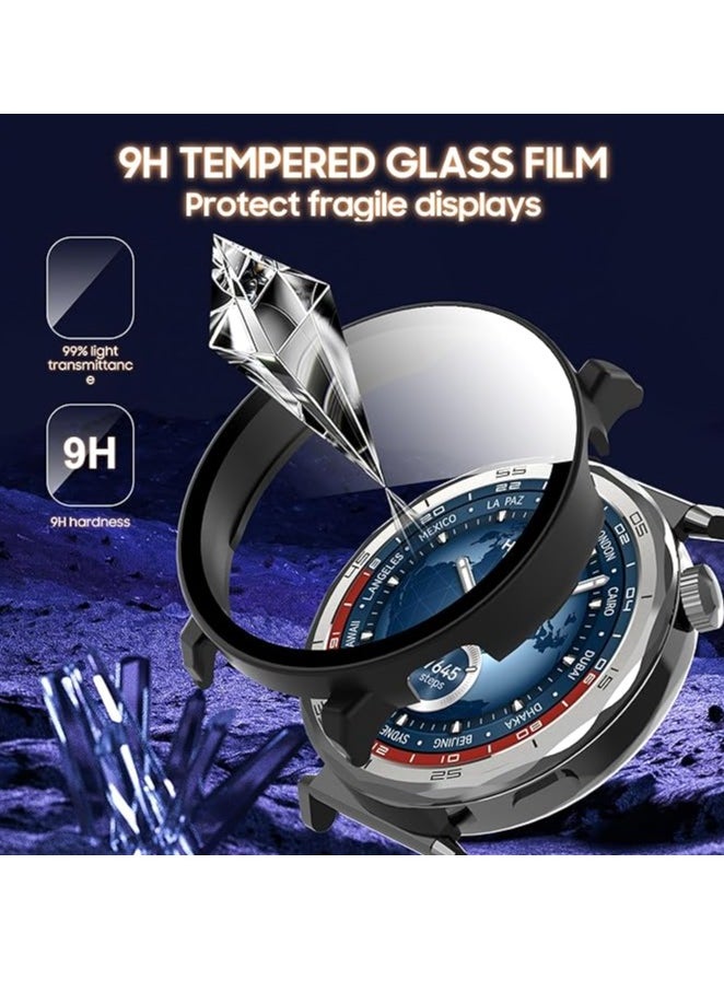 Protective Case with Screen Protector for Huawei Watch GT4 46mm, Full Coverage Hard Polycarbonate Protective Case - Black
