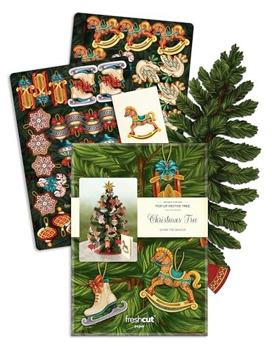 Freshcut Paper Pop Up Cards, Christmas Tree, 15 Inch Life Sized 3D Popup Greeting Card, Christmas Cards, Holiday Card, Thank You Gifts, Blank Notecard & Envelope - Image 2