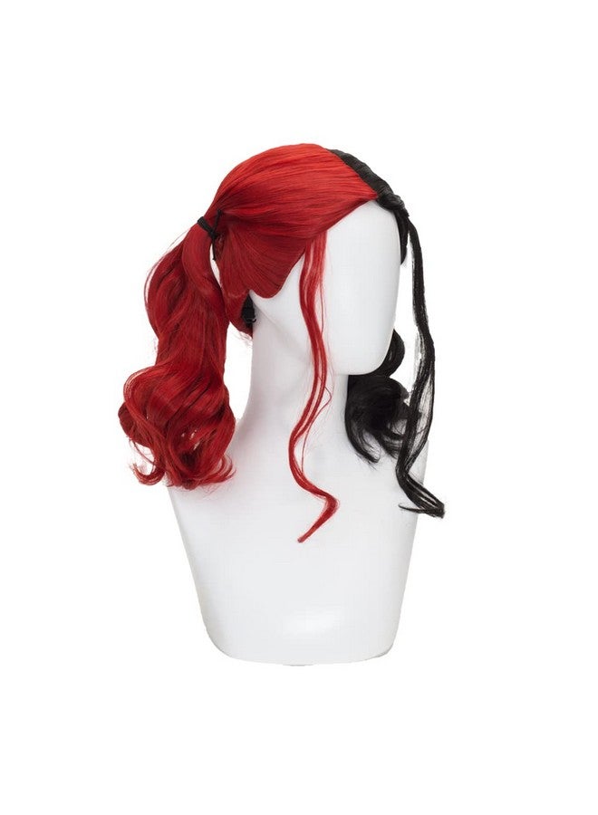 TSNOMORE Red and Black Wig for women Curly Two Ponytails Wig for Girls Halloween Costume Party Cosplay Wig - Image 3