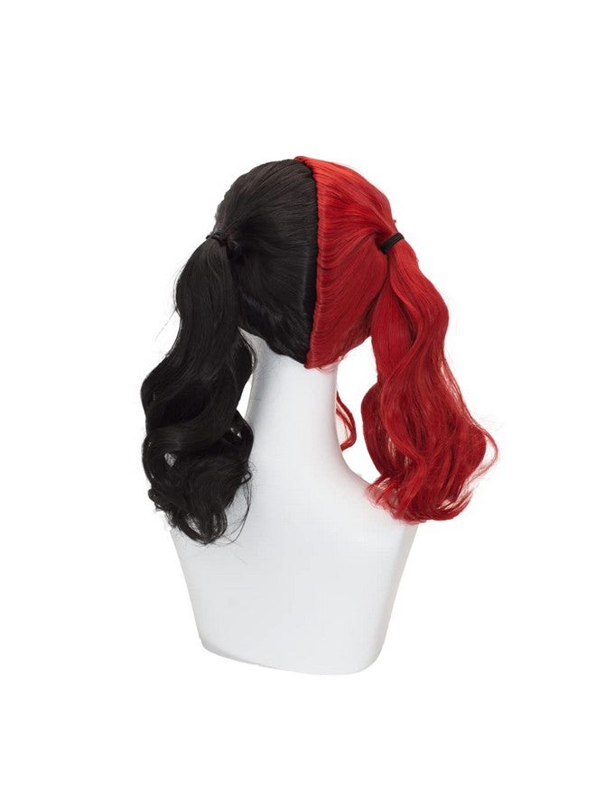 TSNOMORE Red and Black Wig for women Curly Two Ponytails Wig for Girls Halloween Costume Party Cosplay Wig - Image 4