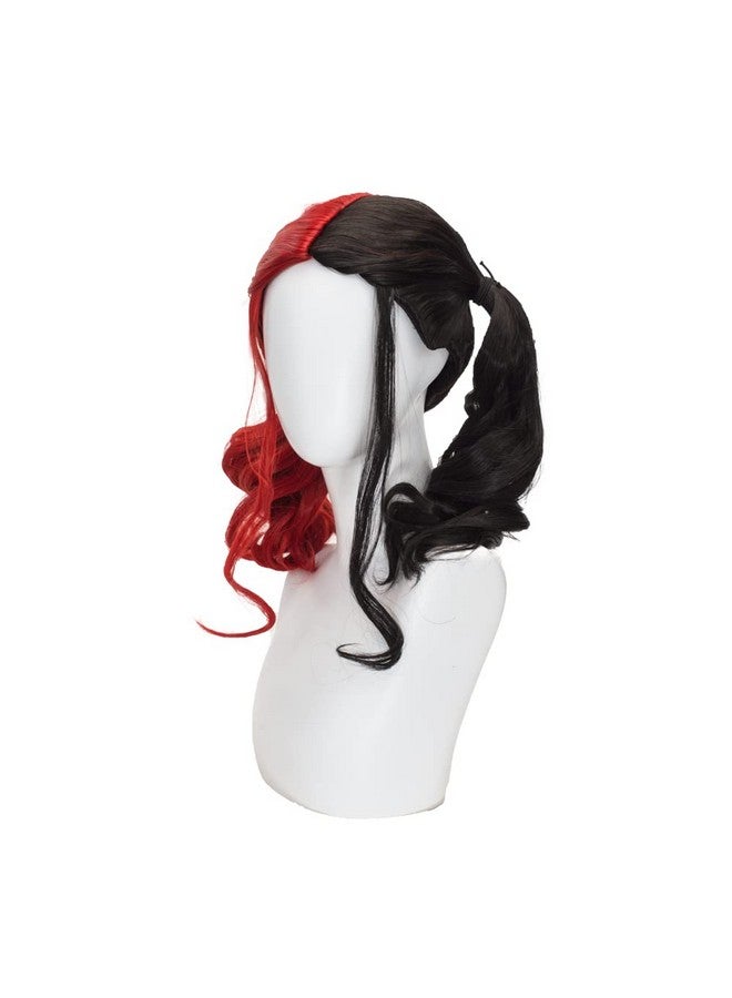 TSNOMORE Red and Black Wig for women Curly Two Ponytails Wig for Girls Halloween Costume Party Cosplay Wig - Image 2