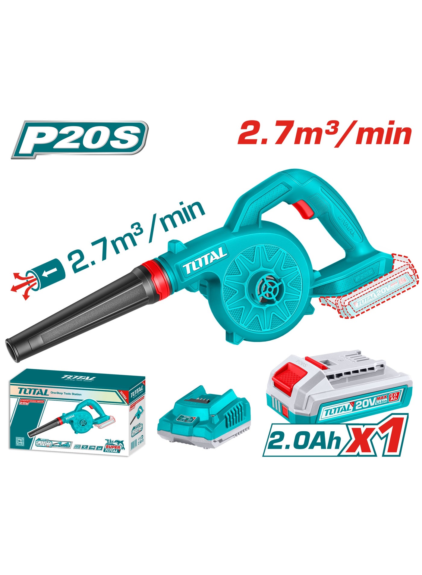 Total Cordless blower 20V TABLI20781