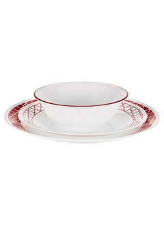 Corelle 18-Pieces Livingware Crimson Trellis Dinnerware Set  - Image 3