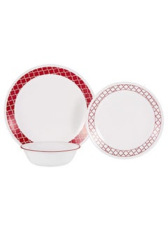 Corelle 18-Pieces Livingware Crimson Trellis Dinnerware Set  - Image 4