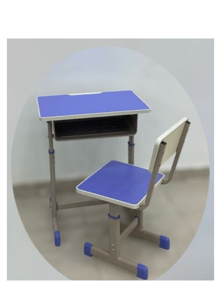 SMART HOME Kids Study Desk Table + Chair Set | Study Table and Chair Set with Fiber Surface and Iron Legs | Table Size 60x40x80cm and Chair Size 30x34x50cm | Adjustable Home Study Set - Image 4