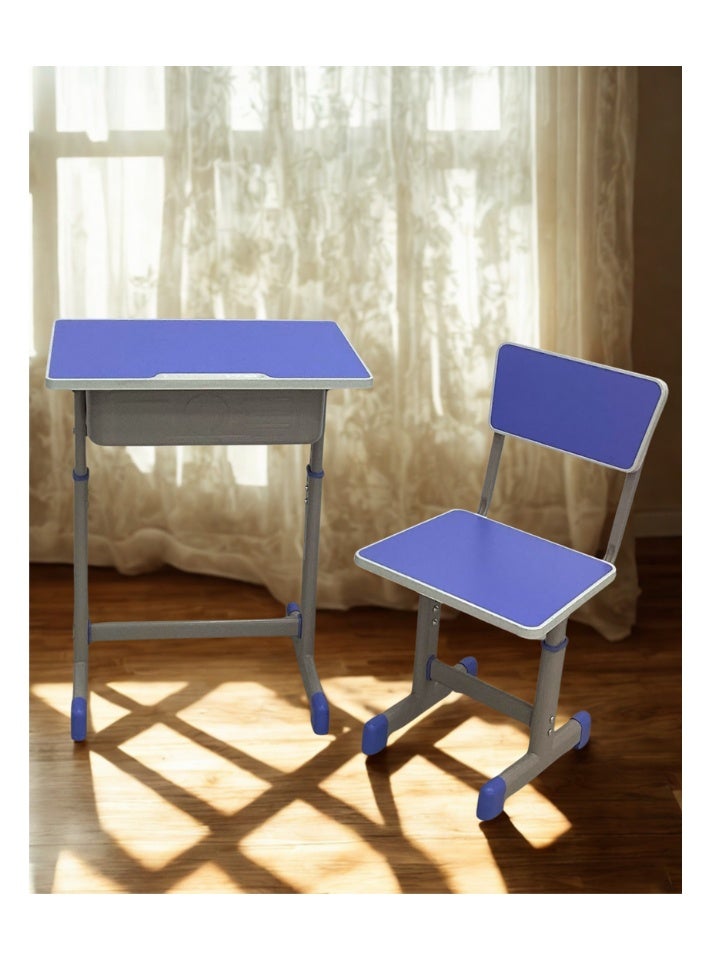 SMART HOME Kids Study Desk Table + Chair Set | Study Table and Chair Set with Fiber Surface and Iron Legs | Table Size 60x40x80cm and Chair Size 30x34x50cm | Adjustable Home Study Set - Image 3