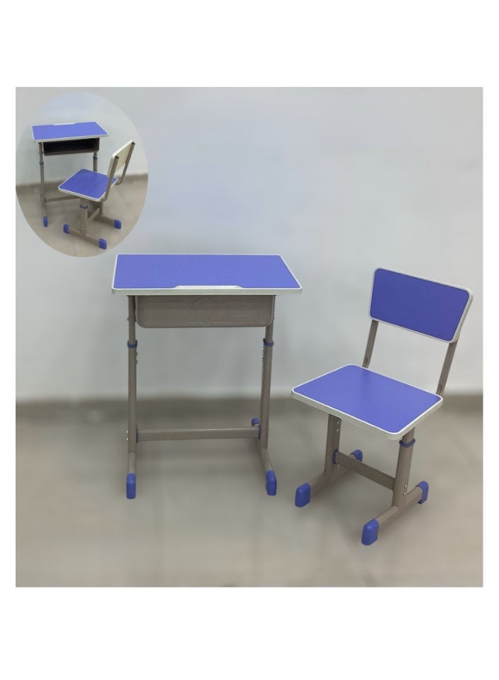 SMART HOME Kids Study Desk Table + Chair Set | Study Table and Chair Set with Fiber Surface and Iron Legs | Table Size 60x40x80cm and Chair Size 30x34x50cm | Adjustable Home Study Set - Image 2