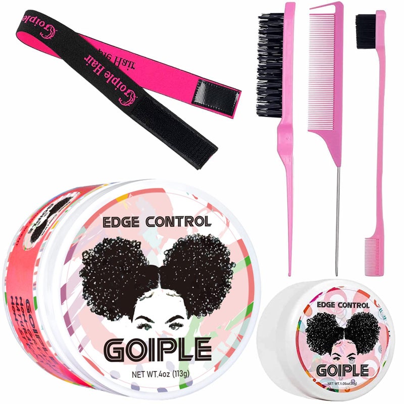 Goiple Edge Control Wax for Women Strong Hold Non-greasy Edge Control Smoother Edge Wax, Edge Wax Styling Gel Edge Control for Black Hair No Flaking, White Residue, Shine and Smooth (edge control-6pcs) - Image 1
