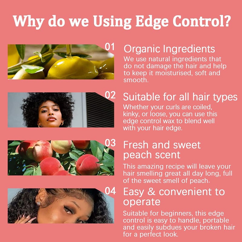 Goiple Edge Control Wax for Women Strong Hold Non-greasy Edge Control Smoother Edge Wax, Edge Wax Styling Gel Edge Control for Black Hair No Flaking, White Residue, Shine and Smooth (edge control-6pcs) - Image 5