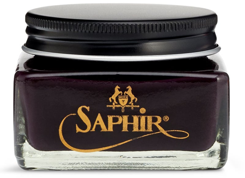 SAPHIR Medaille d'Or Pommadier Cream 75ml â€“ Natural Cream Leather Shoe Polish, Leather Conditioner for Boots, Handbags â€“ Burgundy