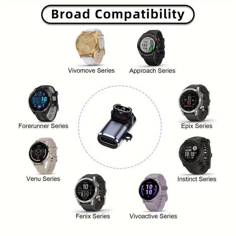 5 قطع من محول كابل الشحن المعدني لـ Garmin Forerunner Vivoactive Fenix - Image 5