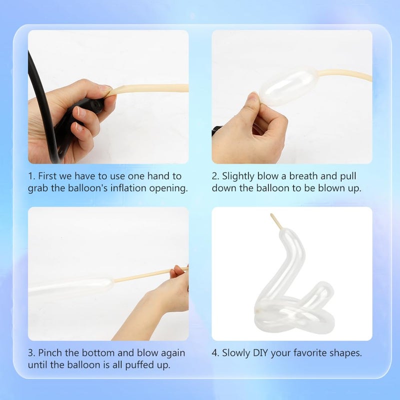 QWZify 260 Balloons Clear 100 Pcs Long Balloons For Tying Balloon Arch Back To School Animal Balloon Clear 260 Globos Largos Para Hacer Figuras Birthday Valentines Party Decor - Image 4