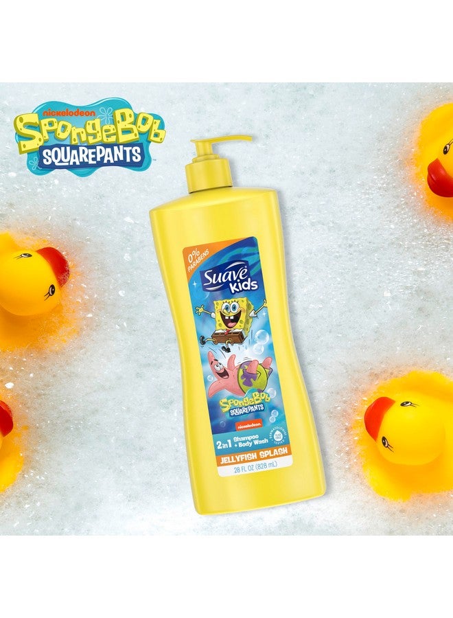 سواف مجموعة 3 في 1 من سبونج بوب من سواف كيدز، خالية من الدموع، غسول للجسم، شامبو وبلسم، تم اختبارها من قبل أطباء الجلدية، عبوة من 4 قطع، 28 أونصة - Image 2