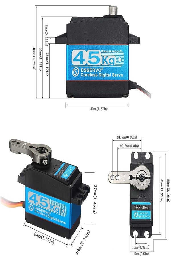 ZOSKAY 45kg high Torque Coreless Motor servo Metal Gear Digital and Stainless Steel Gear servo Motor servo for 1/8 1/10 1/12 RC Cars DIY (180 Degree) - Image 5