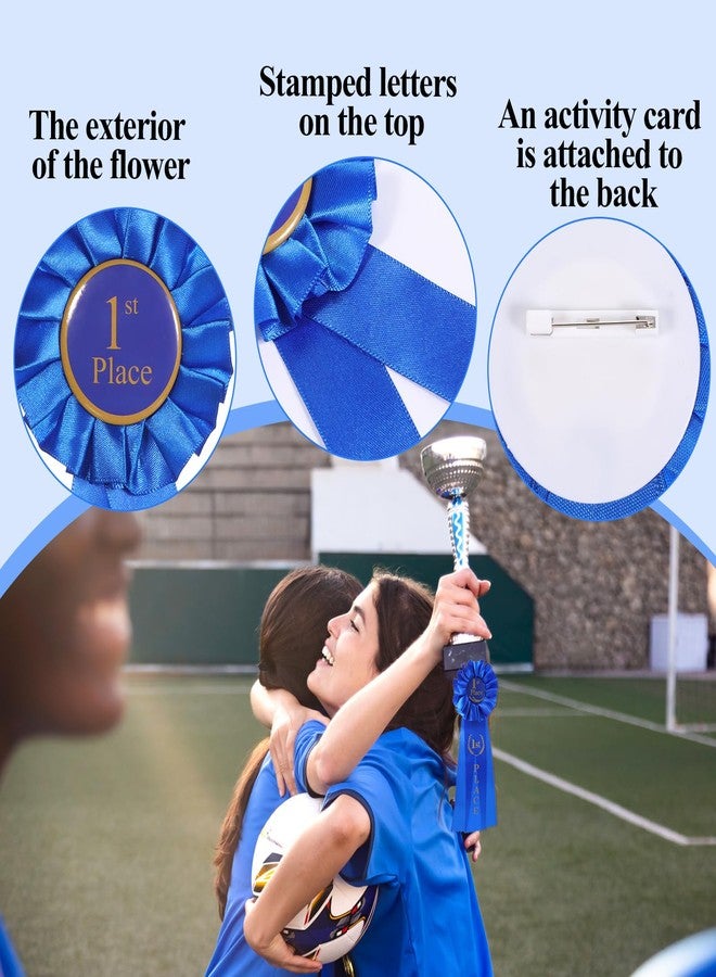 Psyqtsuary 9 Pcs Blue Award Ribbon, 1st Place Rosette Ribbons Grand Prize Ribbon Winner Victory Ribbons, First Place Participation Medal Deluxe Recognition-Ribbon for Classroom Winner Certificate Prize C - Image 3