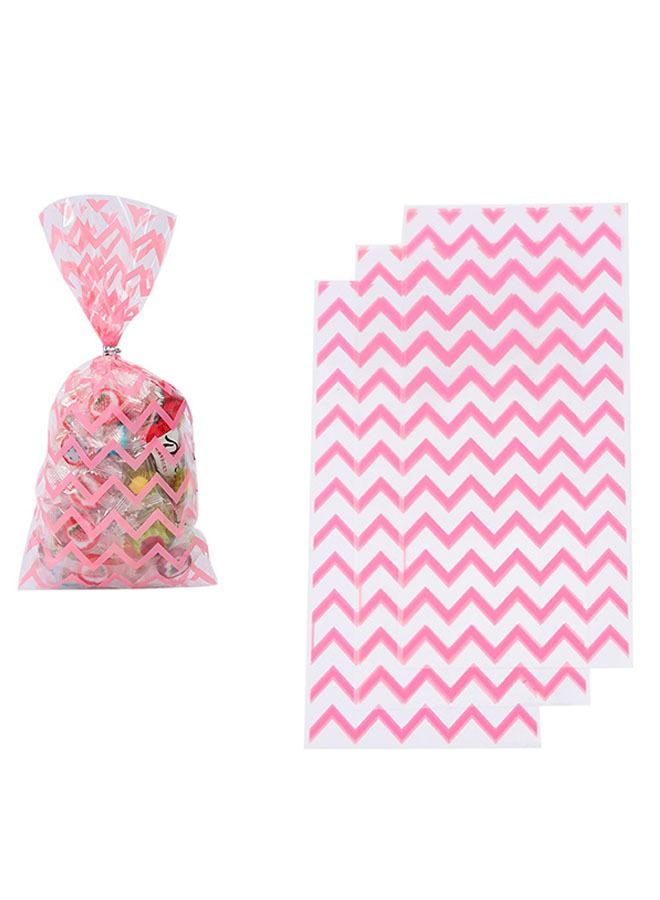 120 Pink Plastic Treat Bags with Twist Ties for Candy Chocolates Cookies Snacks Birthday Gifts - Image 3