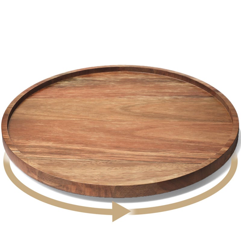 VERTORGAN Lazy Susan Organizer for Kitchen,Acacia Wood Turntable for Cabinet, Pantry, Table, Countertop, Vanity, Spice Rackï¼ˆLargeï¼‰ - Image 1