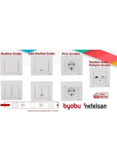 Netelsan Byobu Binary Switch - Commutator 1 Quality White Color (Including Frame) 8 Pieces  - Image 2