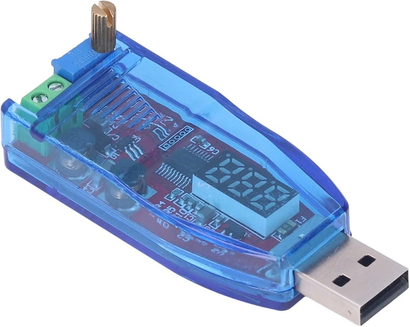 وحدة منظم USB قابل للتعديل DC-DC، محول تعزيز من 5 فولت إلى 3.3 فولت 9 فولت 12 فولت 24 فولت أزرق شفاف - تحكم دقيق بمقياس الجهد، شاشة LED ومتوافق مع الشواحن - Image 4