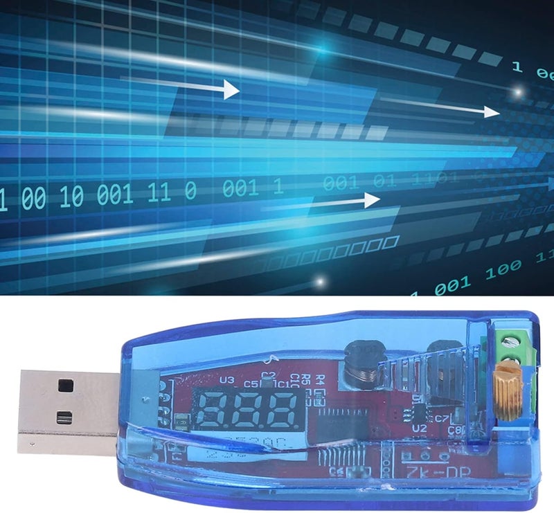 وحدة منظم USB قابل للتعديل DC-DC، محول تعزيز من 5 فولت إلى 3.3 فولت 9 فولت 12 فولت 24 فولت أزرق شفاف - تحكم دقيق بمقياس الجهد، شاشة LED ومتوافق مع الشواحن - Image 5