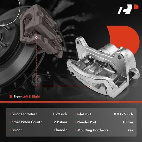 A-Premium Disc Brake Caliper Assembly with Bracket Compatible with Select Mazda Models - CX-5 2021, CX-9 2016-2021, L4 2.5L - Front Driver and Passenger Side, 2-PC Set - Image 2