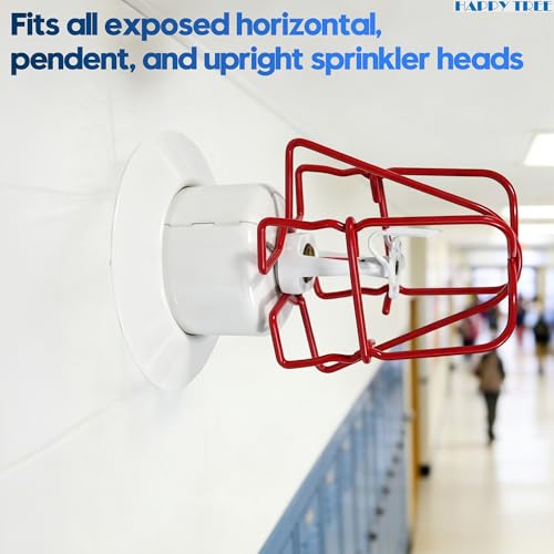 Happy Tree (6 Pack) 1/2" IPS Fire Sprinkler Head Guard Cover Red for Pendent & Upright & Horizontal Sidewall Head - Double Hook Fire Sprinkler Head Cover Cage - Image 5
