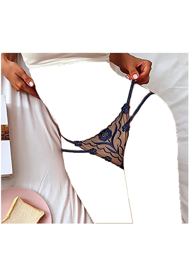KASTWAVE - 3 Pack Women Mesh Thong Floral G-string Panties Knickers Lingerie Underwear - Image 1