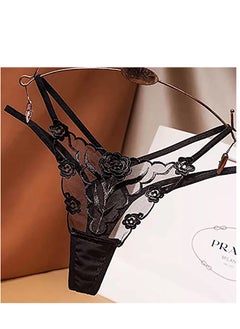 KASTWAVE 3 Pack Women Mesh Thong Floral G-string Panties Knickers Lingerie Underwear  - Image 2