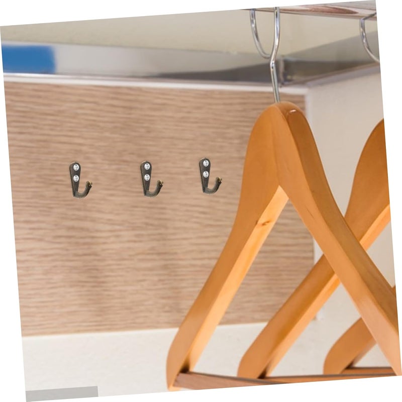 DOITOOL 48pcs Vintage Bronze Wall Hooks Heavy Duty Coat Hangers for Coats Handbags and Towels Retro Style Single Hook with Screws for Space-Saving Home Organization - Image 5