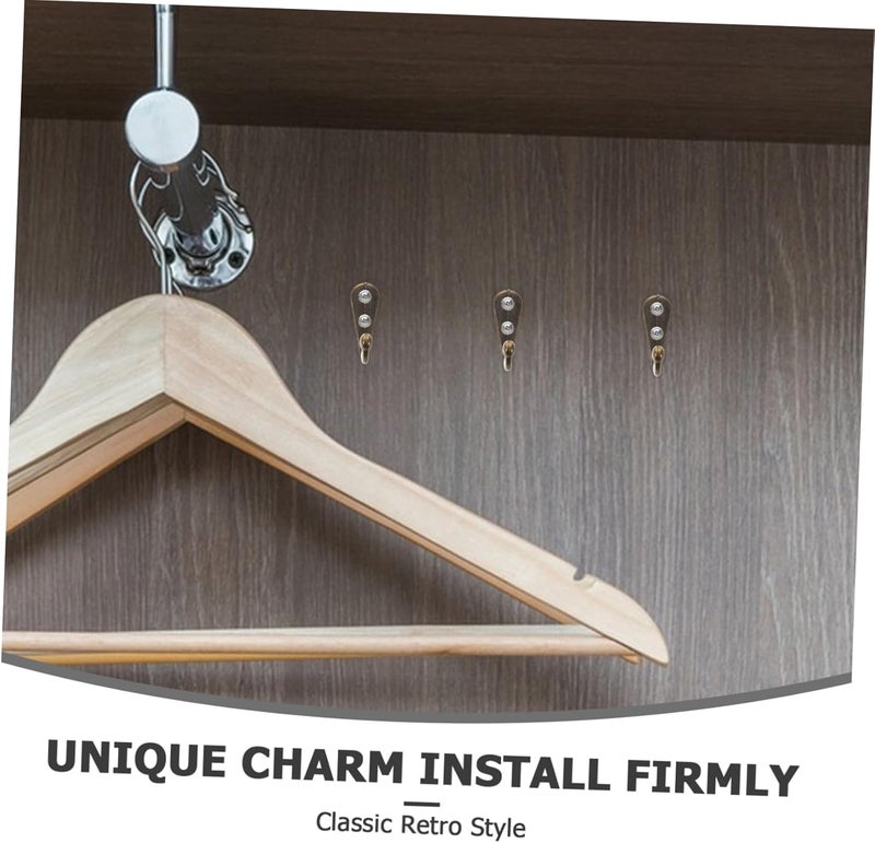 DOITOOL 48pcs Vintage Bronze Wall Hooks Heavy Duty Coat Hangers for Coats Handbags and Towels Retro Style Single Hook with Screws for Space-Saving Home Organization - Image 3