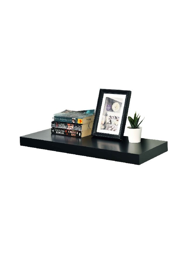 HoneyBee Rectangular Wall Mounted MDF Floating Shelf Black 3.8 x 120 x 23.5 cm WSV110-481 - Image 1