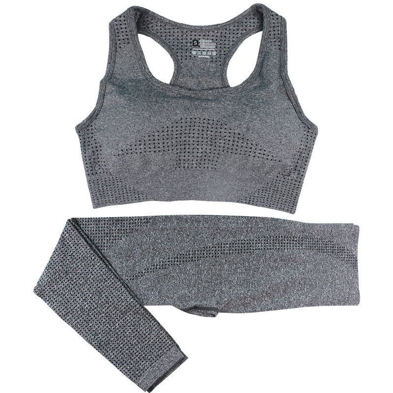Seamless Knit Polka Dot Activewear Set for Women Purple  - Image 2