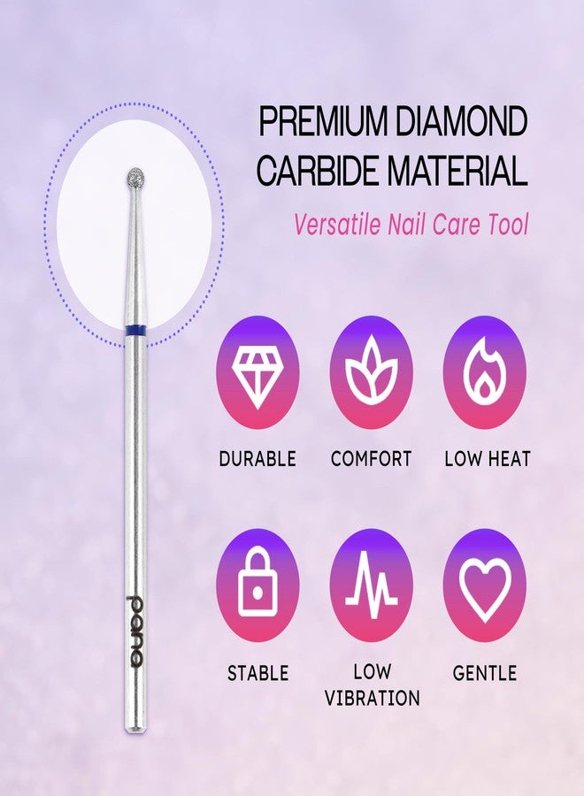 PANA 3/32" Diamond Carbide Ball Bit- Style 01, Medium Grit - Professional Cuticle Nail Drill Bits for Acrylic Gel Nails Dry Manicure Pedicure Shape Remove Tools - Image 4
