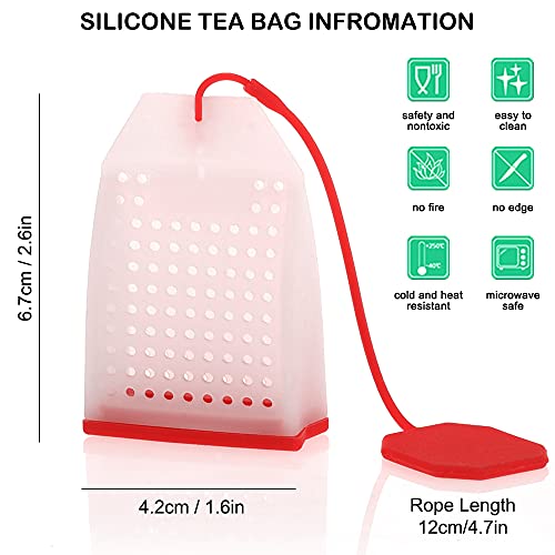 FineGood 6 Pack Silicone Tea Infuser, FineGood Tea Bags Tea Infuser for Loose Tea Reusable Tea Filter Strainer - Image 4