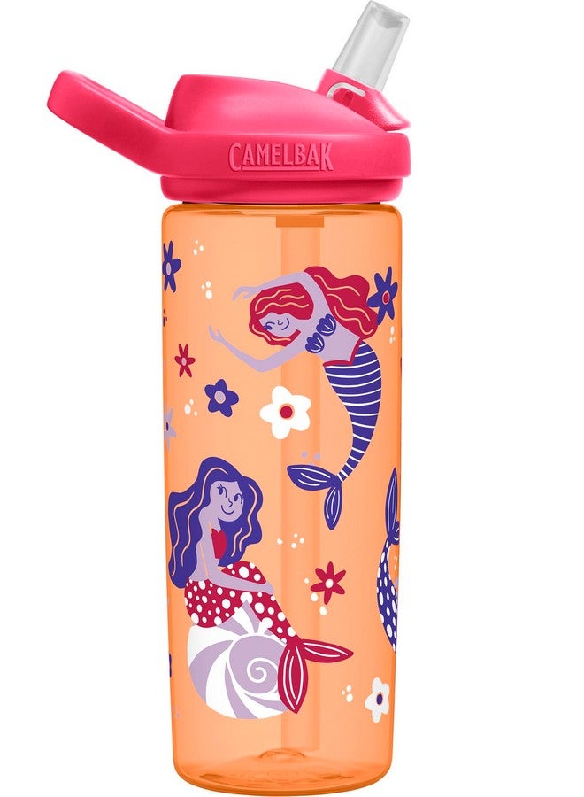 كاميلباك زجاجة مياه كاميل باك إيدي+ للأطفال سعة 20 أونصة مع مادة تريتان رينيو - غطاء من القش، مقاومة للتسرب عند الإغلاق، بتصميم حورية البحر الزهري الكلاسيكي - Image 4