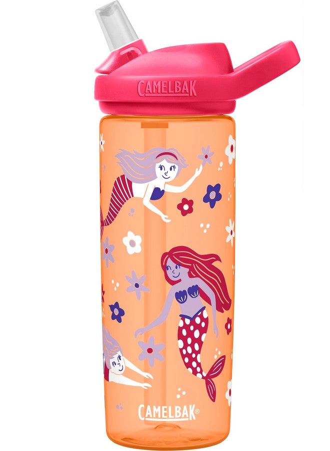 كاميلباك زجاجة مياه كاميل باك إيدي+ للأطفال سعة 20 أونصة مع مادة تريتان رينيو - غطاء من القش، مقاومة للتسرب عند الإغلاق، بتصميم حورية البحر الزهري الكلاسيكي - Image 1