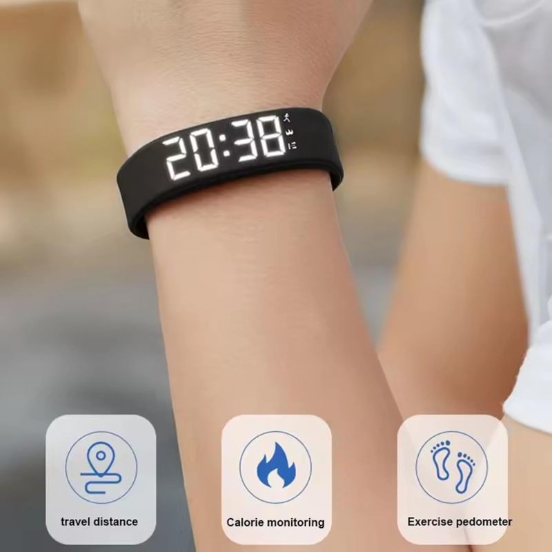 Fitsleeps Alarm Clock Fitsleeps, Alarm Clock with Vibration Alarm, Silent Wristband, Portable Alarm Clock with Adjustable Strap, for Men and Women (Black) - Image 2