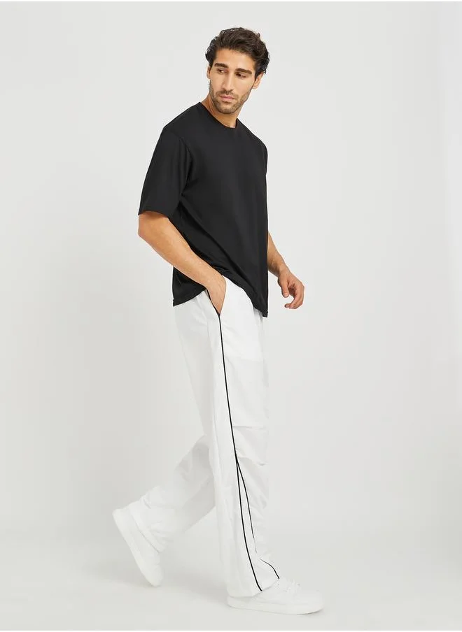 Styli Styli Oversized Open Hem Joggers with Side Piping Detail