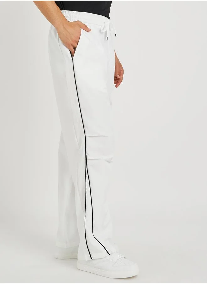 Styli Styli Oversized Open Hem Joggers with Side Piping Detail