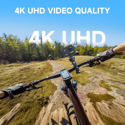 SJCAM SJ4000 Pro-Grade 4K Action Camera, 40MP 3-Axis EIS Stabilization Motorcycle Sport Camera, 170°FOV Waterproof Camera Underwater, 5X Zoom, Dual Batteries, 32G SD Card and Helmet Accessory Kit - Image 2