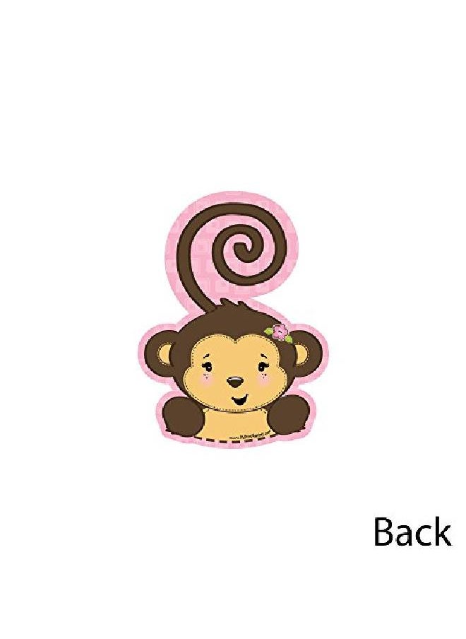 Big Dot of Happiness - Pink Monkey Girl Monkey Decorations Diy Baby Shower Or Birthday Party Essentials Set Of 20 - Image 1