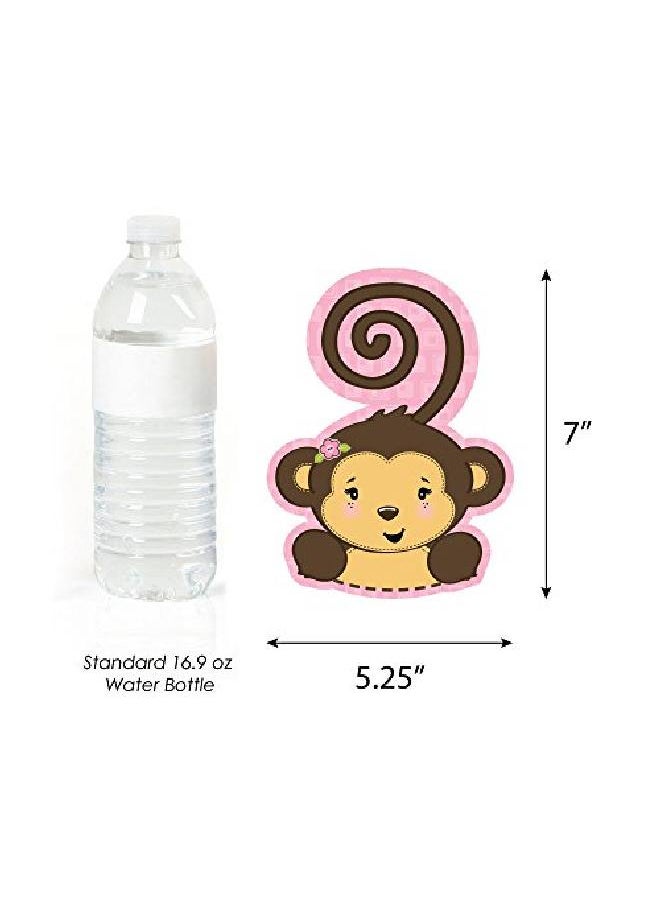 Big Dot of Happiness - Pink Monkey Girl Monkey Decorations Diy Baby Shower Or Birthday Party Essentials Set Of 20 - Image 1