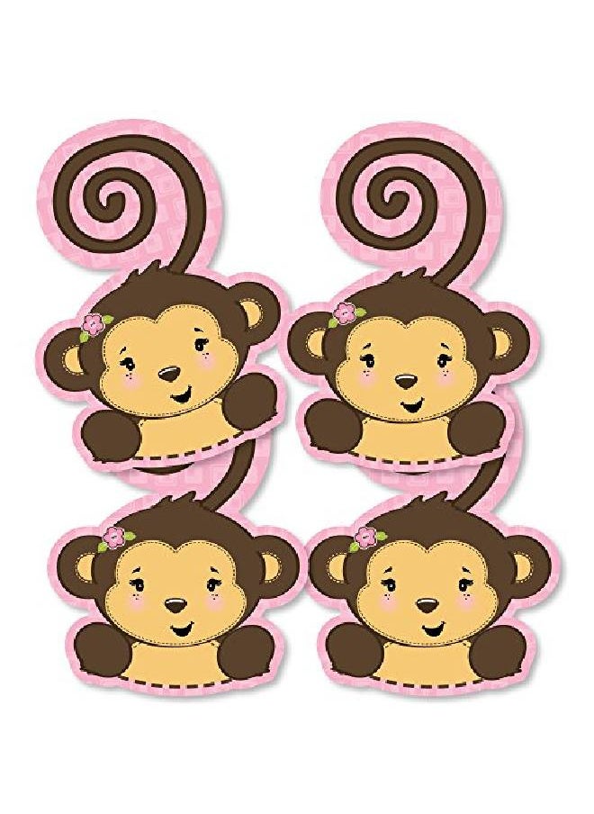 Big Dot of Happiness - Pink Monkey Girl Monkey Decorations Diy Baby Shower Or Birthday Party Essentials Set Of 20 - Image 1