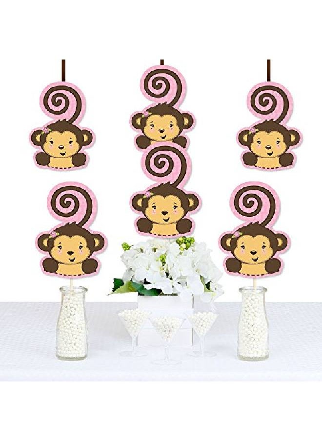 Big Dot of Happiness - Pink Monkey Girl Monkey Decorations Diy Baby Shower Or Birthday Party Essentials Set Of 20 - Image 1