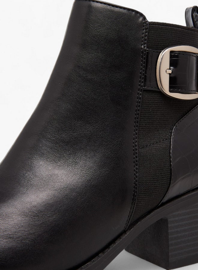 Celeste Women's Buckle Detail Ankle Boots with Zip Closure - Image 4