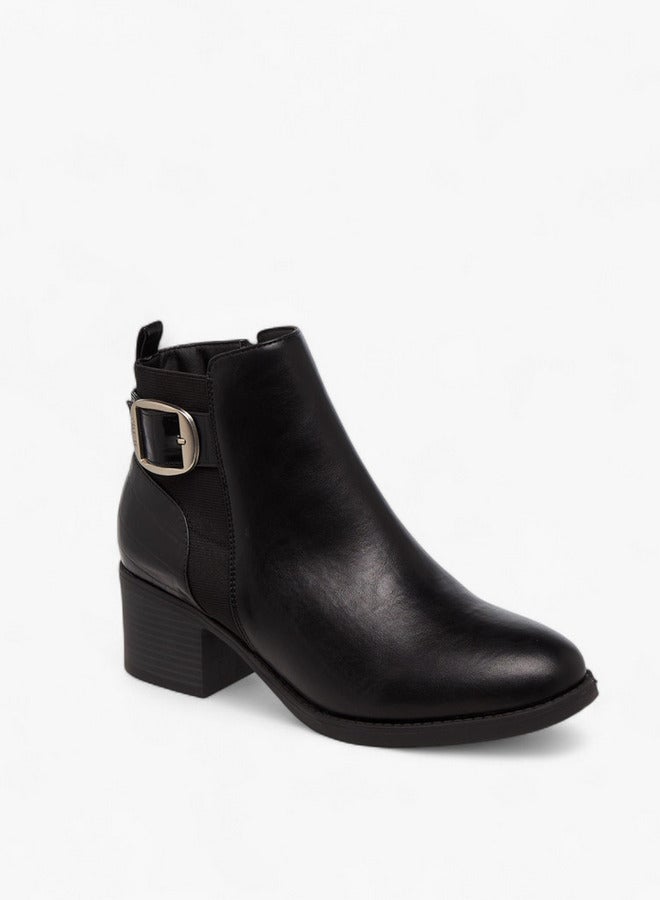 Celeste Women's Buckle Detail Ankle Boots with Zip Closure - Image 2